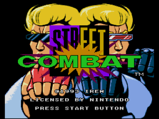Street Combat title screen for Super Nintendo
